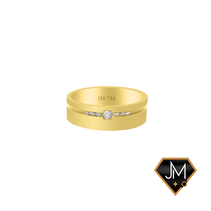 Aliança Marta Fem. em ouro 18k com 07 Diamantes