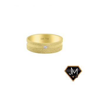 Aliança Canela Fem. em ouro 18k com 01 Diamante