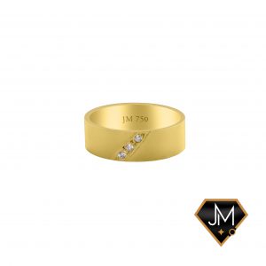 Aliança Grécia Fem. em ouro 18k com 03 diamantes